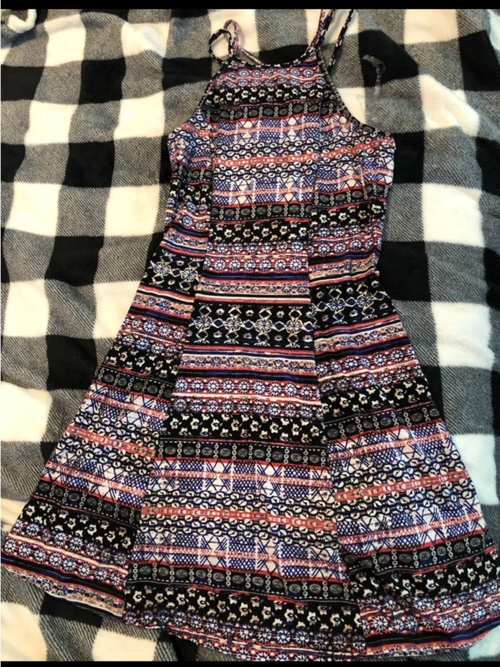 Mudd Multicolor Print Skater Skirt